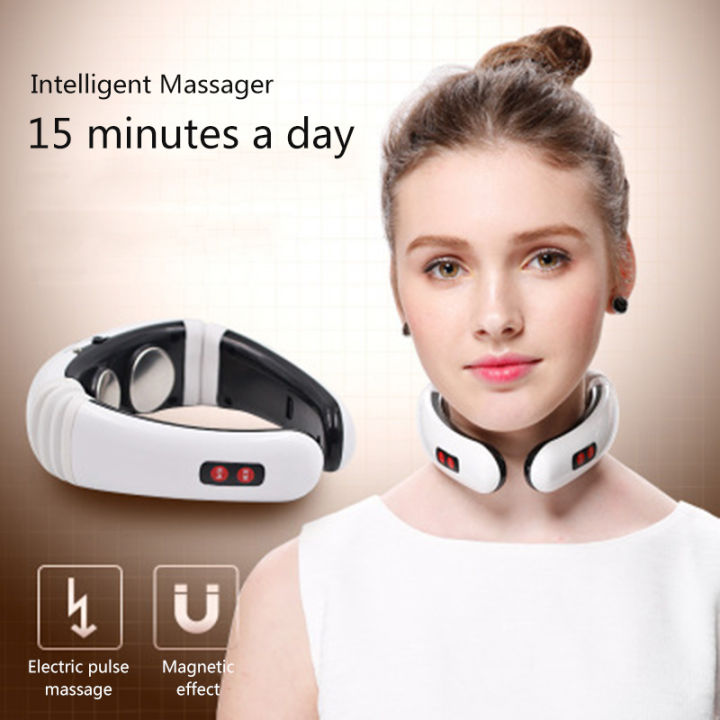Electric Pulse Back and Neck Massager Tool Relaxation Far Infrared Pain  Relief