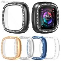 Women Diamond Soft Cover for Fitbit Versa 4 Sense 2 Watch Case Screen Protector TPU Bumper Bling Shell