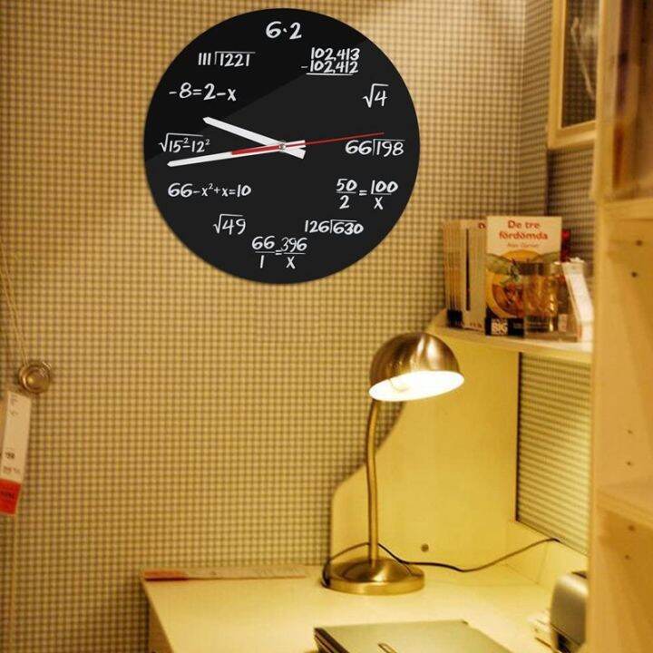 Math Wall Clock , Math Formulas Clock Quiz Clock in Black and White ...