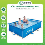 Bể bơi khung chống kim loại Bestway 56403 260cm x 170cm x 61cm, tặng 100