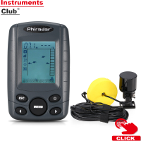 Instruments อุปกรณ์ค้นหาปลาอุปกรณ์หาปลา LCD ขนาด2.4นิ้ว,อุปกรณ์ค้นหาช่วงความลึกขนาด240ฟุตพร้อมตัวแปลงสัญญาณเซนเซอร์เสียงสะท้อนแบบมีสาย