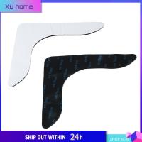 XU HOME 12PCS กันลื่น ล้างทำความสะอาดได้ สำหรับกระเบื้อง สำหรับพื้นไม้เนื้อแข็ง สามเหลี่ยมหัวกลม สองด้าน เทปพรมพรม กริปเปอร์พรม เทปพรมปูพื้น แผ่นพียู