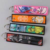 Cute Embroidered Cool Car Keychains for Men Keyring Anime keys Tag Women Man Fashion Accessories Jewelry Gifts