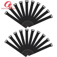 “Always Lower Price” 20pcs Fishing Rod Tie Holder Strap Suspenders Fastener Loop Belts (Black)