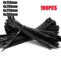 New Product 100PC Self-Locking Nylon Cord With Black And White Cord Tie Wire Harness Cord With Flame Retardant Plastic Tape 4*200Mm