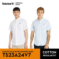 Timberland Mens Short Sleeve Gale River Oxford Shirt เสื้อเชิ้ตแขนสั้น (TS23A24V7)