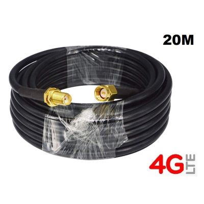 20 เมตร Low Loss Extension Antenna Cable SMA Male to Female RG58 50Ohm Coax Cable 20M