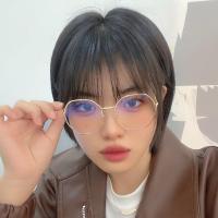 GRACEFULIY แว่นตาแฟชั่นสไตล์เกาหลีสำหรับผู้หญิงป้องกันแสงสีฟ้าแว่นคอมพิวเตอร์รูปทรงเรขาคณิตแว่นตาถนอมสายตา