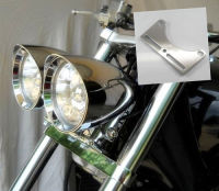 Chrome Bottom Dual HEADLIGHT Bracket Adapter For Harley Honda Kawasaki Suzuki FL Yamaha Cruiser Chopper touring sport