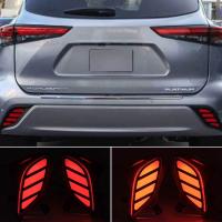 2PCS For Toyota Highlander 2020 2021 LED Reflector Rear Bumper Light Fog Lamp Brake Light Turn Signal Light Fog Lamp