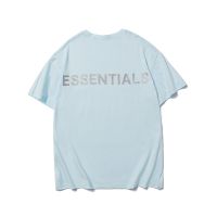 ESSENTIALS เสื้อยืดแขนสั้นผ้าฝ้ายพิมพ์สะท้อนแสง 3M ขนาดใหญ่พิเศษ