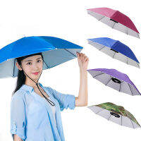 【PrettySet】Foldable หมวกตกปลา Headwear ร่ม Anti-UV Anti-Rain Outdoor Travel ร่มตกปลาหมวกเดินป่าหมวกชายหาด