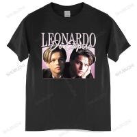 เสื้อยืดผ้าฝ้ายผู้ชายคลาสสิกอย่างโดดเด่นเสื้อฤดูร้อน,Leonardo Dicaprio ผ้าฝ้ายผู้ชายเสื้อยืดผู้ชายเสื้อยืดผู้ชายไซส์ใหญ่กว่า