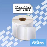 กระดาษสติ๊กเกอร์ สำหรับ Dymo (30334) 57mm x 32mm 1000ชิ้น/ม้วน สีขาว