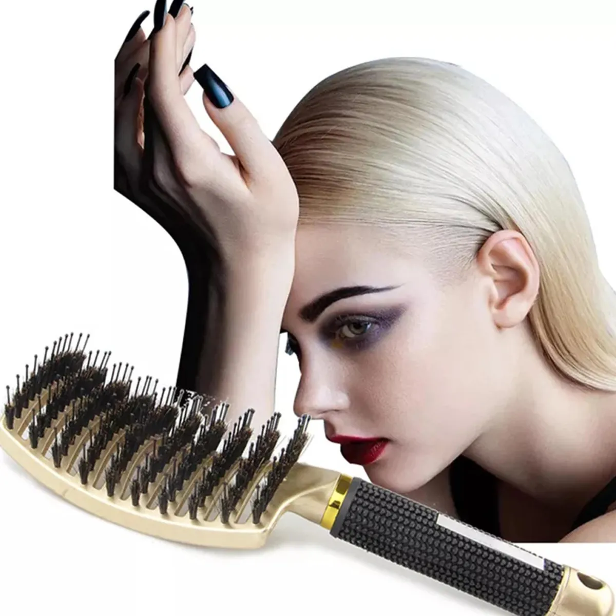 HOLD LIVE Hair Roller Brush Hair Round Comb Curved Round Scalp Comb Hair  Professional Brush Curve Boar Massage Hair Brush Brush Hair Barrel Comb Comb  Natural Bristle Massage Comb X2A0 