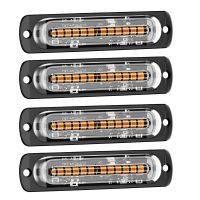 ไฟรถรถบรรทุกฉุกเฉิน4ชิ้น12โวลต์-24โวลต์ไฟสำหรับนักดับเพลิงไฟแต่งไฟรถยนต์คำเตือนแฟลชไฟรถพยาบาลรถตำรวจไฟสีเหลืองสีแดง