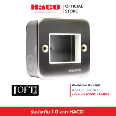 HACO ชุดหน้ากาก 2 ช่อง สีเงิน รุ่น M1002+HM831