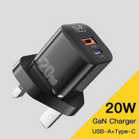 สำหรับ iPhone 20W ที่ชาร์จความเร็วสูง20W PD Type-C/ USB-A อะแดปเตอร์พอร์ตชาร์จติดผนังคู่สำหรับ iPhone และ Samsung Galaxy