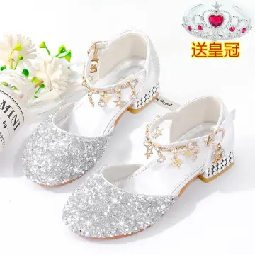Girls silver-studded mini heel shoe | Shoes heels, Shoes, Heels
