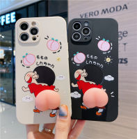 เคสโทรศัพท์มือถือซิลิโคน ลายการ์ตูนชินจัง ลูกพีช สามมิติ สําหรับ Iphone 6s 7 8 Plus 12 11 Pro Max X Xr Xs Max 13 13Promax Se QC6151137