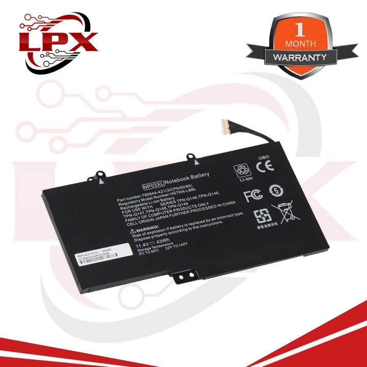 Replacement Type HP Laptop Battery NP03XL, HSTNN-LB6L, TPN-Q146, TPN ...