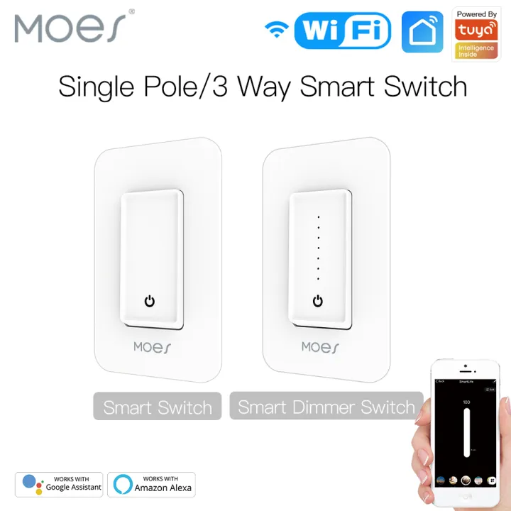 Smart Home Tuya WiFi Smart Dimmer Light Switch Voice Control with Alexa Home Smart Life App