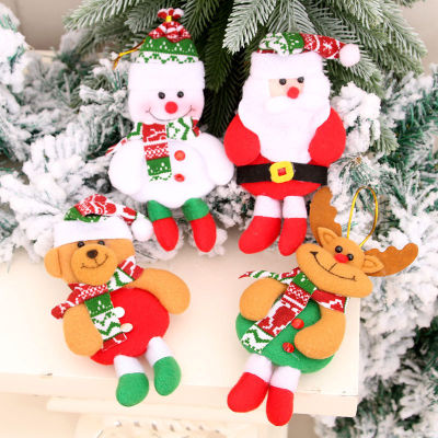 เครื่องประดับซานตาคลอสตุ๊กตาหิมะต้นคริสต์มาสแขวน ABL/การตกแต่งตุ๊กตาการ์ตูนกำมะหยี่คริสต์มาสที่น่ารัก