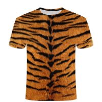 Summer Tiger Skin Leopard T-Shirts Animal 3D Print Streetwear Men Women Casual Fashion Oversized T Shirt Kids Tees Tops Clothing