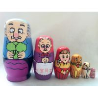 [Toy City] แพ็ค6ชิ้นสัตว์ไม้น่ารักมือทาสีรัสเซียตุ๊กตาทำรัง Babushka Matryoshka ของเล่นของขวัญตกแต่งบ้าน