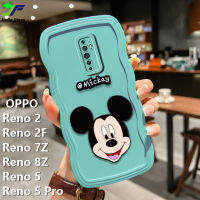 JieFie มิกกี้เมาส์เคสโทรศัพท์สำหรับ OPPO Reno 2F / Reno 2 / Reno 5 / 5 Pro / Reno 7Z / 8Z แฟชั่นคลื่นขอบ TPU นิ่มฝาครอบเคสใส่โทรศัพท์ปกป้องกล้อง