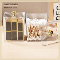 [COD] Makeup Storage Organizer ห้องน้ำ Jar ผ้าฝ้าย Swab กล่องเก็บของภาชนะสี่เหลี่ยม