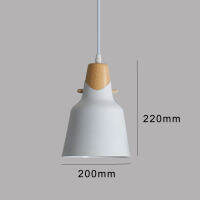 E27 Pendant Lights Loft-Lamp Wood Aluminum Lampshade Bar Cafe Restaurant Matt Black White Hanging-Lights Fixtures lamp