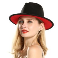 [Fine Jewelry]2020หมวก Fedora ฤดูหนาวสำหรับผู้หญิงหมวกปีกกว้างแบนหมวกขนสัตว์แจ๊สสำหรับผู้ชายหมวกแต่งงาน Gothvintage สีดำและสีแดง