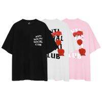 ♈✹ Anti SOCIAL CLUB ASSC rose joint เสื้อยืดแขนสั้น ทรงหลวม สําหรับผู้ชาย และผู้หญิง