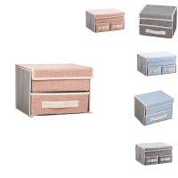 Double-Layer Storage Box Drawer Storage Box Foldable Home Underwear Storage Box