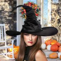 Classic Black Witch Hat Durable Reusable Witch Hat Stylish Halloween Witch Hat for Masquerade Party Cosplay Wide Brimmed Black