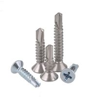 5Pcs 410 Stainless Steel Self Tapping Screw M4.2 M4.8 Countersunk Head Self Drilling Screws Cross Recessed Drill Tail Screws Nails Screws  Fasteners