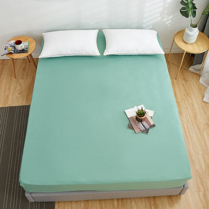cotton-fitted-sheet-solid-color-bed-sheet-all-around-elastic-rubber-band-mattress-cover-queen-size-sheet-160x200