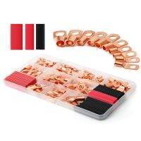60PCS SC Peephole Bare Terminals + 60Pcs Red and Black Heat Shrink Tube Combination