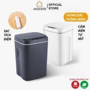 Thùng Rác Cảm Ứng Tự Động Thông Minh AHAHOME Sạc Tích Điện 3 Chế Độ Chống