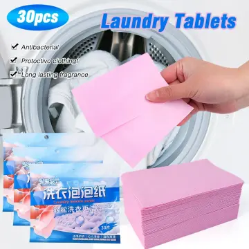 50PCS Laundry Detergent Tablet Sheet Washing Wipe Washing Machine