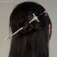 ○ Creative Sword Ruby Pendant Hairpins Vintage Chinese Style Sword Hair Sticks Punk Hairpin Women Trendy Hair Pin Dish Accessories