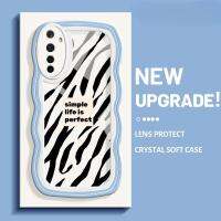 เคสโทรศัพท์แบบใสขอบสีครีมลายคลื่นแบบใหม่สำหรับ Realme 6S Narzo ฝาครอบป้องกันลายม้าลายทันสมัย