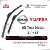 Kuapo ใบปัดน้ำฝน นิสสัน อัลเมร่า Nissan ALMERA All Year Model ที่ปัดน้ำฝน กระจก ด้านหน้า รถยนต์ 2 ชิ้น (พิเศษสำหรับเอเชียตะวันออกเฉียงใต้)  นิสสันอัลเมร่า