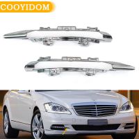 Car Front Bumper Daytime Running Lamp Fog Light Chrome Trim Molding For Mercedes-Benz W221 S350 S400 S450 S550 S600 2005-2013