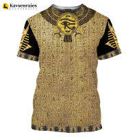 2023 New2022 R อียิปต์โบราณพระเจ้าฟาโรห์3D พิมพ์เสื้อยืด Eye Of Horus รูปแบบ T เสื้อผู้ชายแฟชั่น Casual Streetwear Tops