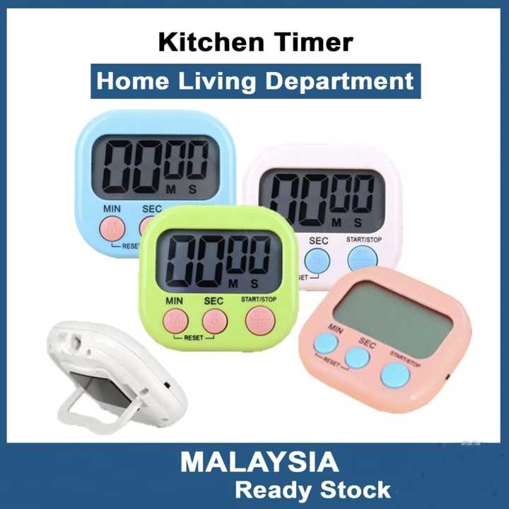 Digital LCD Kitchen Timer Cooking Baking Oven Timer Loud Alarm Clock  Magnetic Countdown Back Stand Jam Randik Elektronik