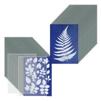 Sun Print Paper Kit,Cyanotype Paper,30 Sheets Cyanotype Paper with 2 Sheet Acrylic Panel,Activated Printing Art Paper