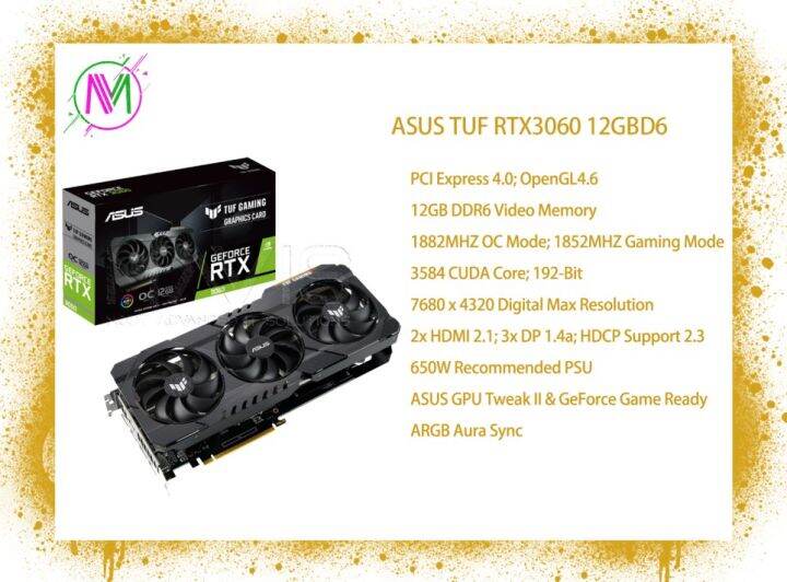 Asus Tuf Gaming Geforce Rtx™ 3060 V2 Oc Edition 12gb Gddr6 Graphic Card Tuf Rtx3060 O12g V2 8409