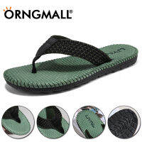 ORNGMALL ฤดูร้อนใหม่แฟชั่นผู้ชายทอ Flip Flops รองเท้าแตะสำหรับชายคุณภาพสูงกลางแจ้ง Non-Slip สไลด์รองเท้าแตะชายหาดสำหรับชายสไลด์ชายรองเท้าแตะลำลอง Breathable ขนาด39-44【】